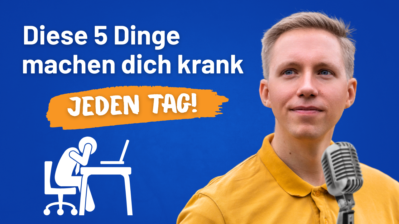 Mann spricht über Stressfallen im Job. "Diese 5 Dinge machen dich krank jeden Tag!