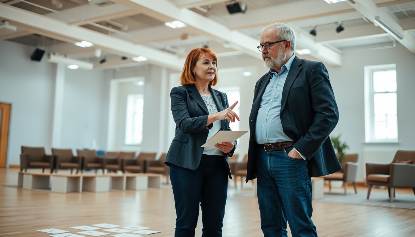 Mann-und-Frau-beim-Resilienz-Coaching-in-einem-großen-Raum